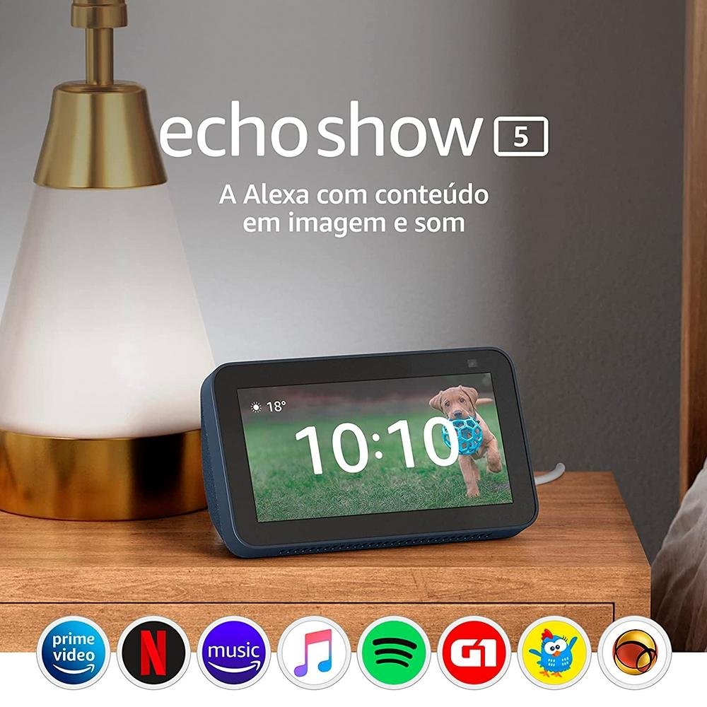 Echo Show 5, 2ª Geração da Amazon no Azul | KaBuM!