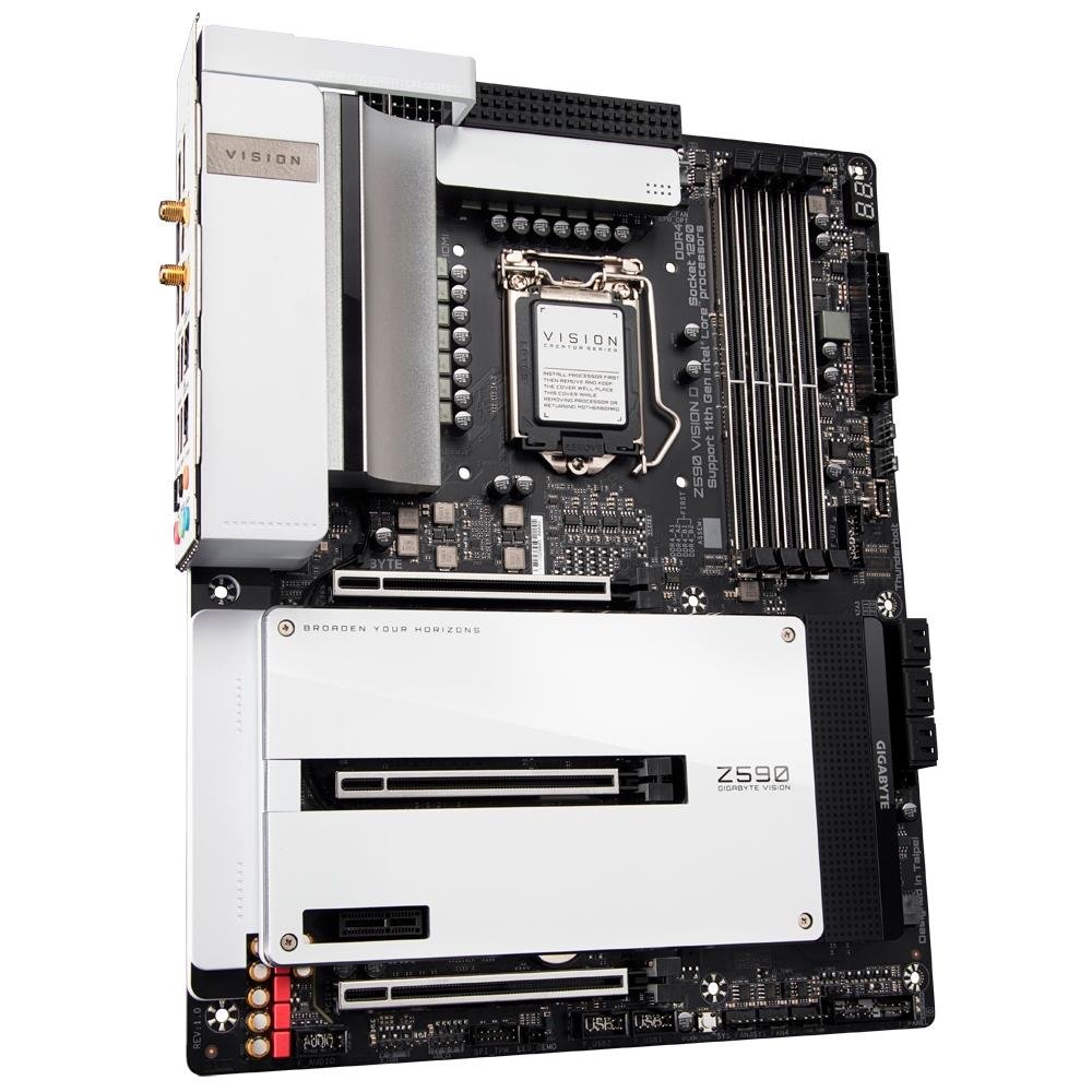 11700K付 Z590 VISION D 64GB Thunderbolt4 Placa Mãe Gigabyte Z590 Vision D, Intel LGA1200, ATX, DDR4, M.2