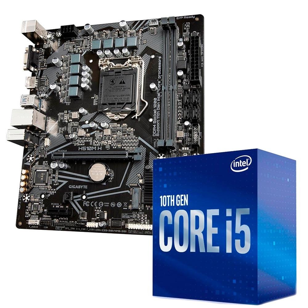 Kit Processador Intel Core i5-10400, Cache 12MB, 2.9GHz (4.3GHz