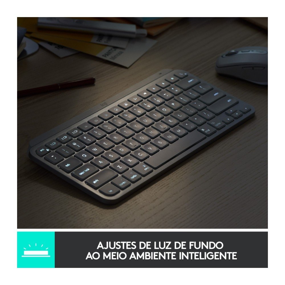 Teclado Logitech MX Keys Mini Cinza | KaBuM!