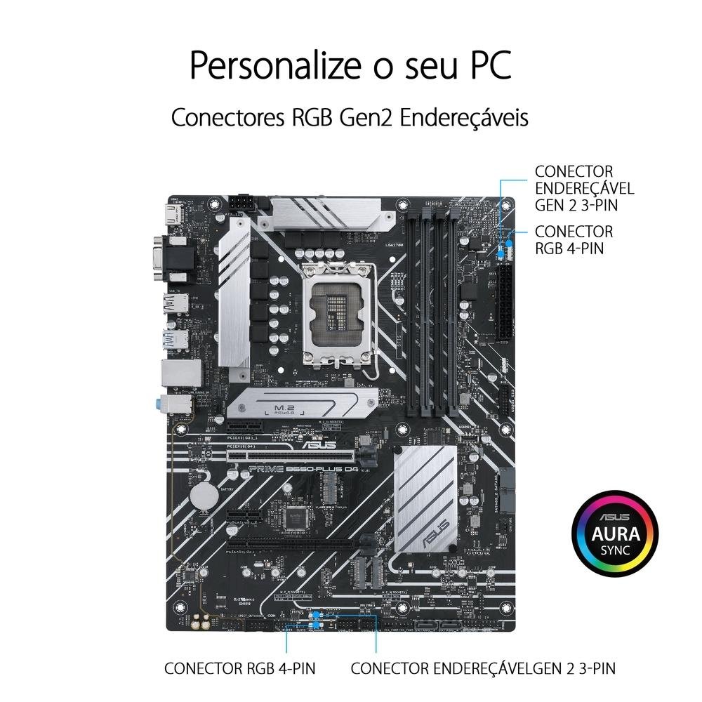 Placa Mãe Asus Prime B660 Plus D4, LGA 1700 B660, ATX, DDR4 | KaBuM!