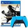 Kit Controle Sem Fio Sony PS5, DualSense, Starlight Blue + Jogo Ghost Of Tsushima Versão do Diretor PS5