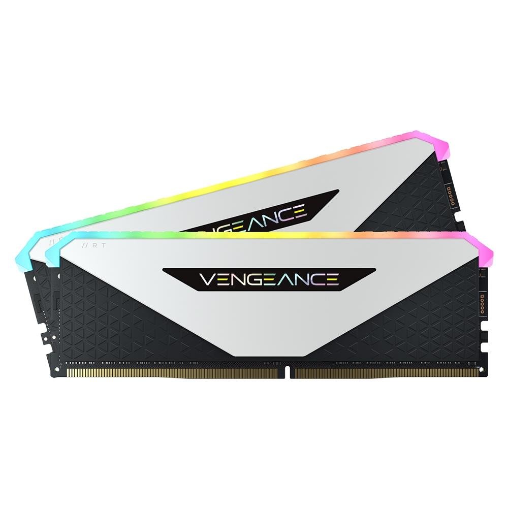 Memória RAM Corsair Vengeance RT, RGB, 16GB (2x8GB), 3200MHz, DDR4, CL16, Branco - CMN16GX4M2Z3200C16W Memória RAM Corsair Vengeance RT, RGB, 16GB (2x8GB), 3200MHz, DDR4, CL16, Branco - CMN16GX4M2Z3200C16W