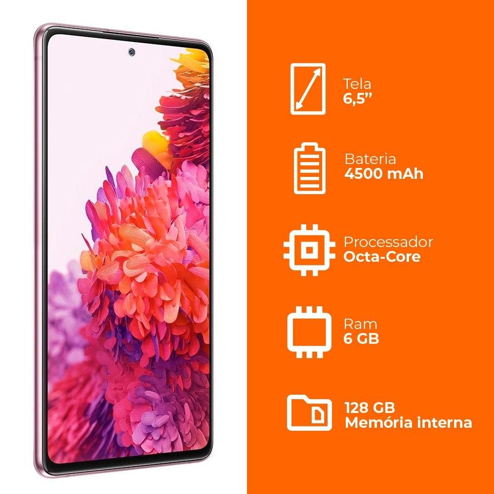 Smartphone Samsung Galaxy S20 FE, 5G, 128GB, 6GB RAM, Octa Core, Câmera Tripla 32MP, Tela Infinita de 6.5, Violeta - SM-G781BLVRZTO Smartphone Samsung Galaxy S20 FE, 5G, 128GB, 6GB RAM, Octa Core, Câmera Tripla 32MP, Tela Infinita de 6.5, Violeta - SM-G781BLVRZTO
