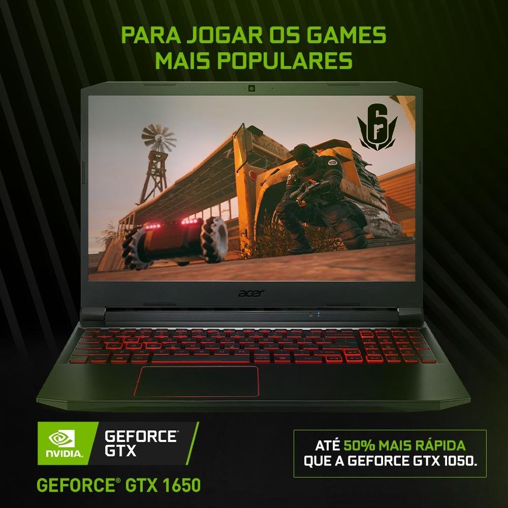 Gtx 1650 Acer 4800h Notebook Gamer Acer Nitro AMD Ryzen KaBuM!