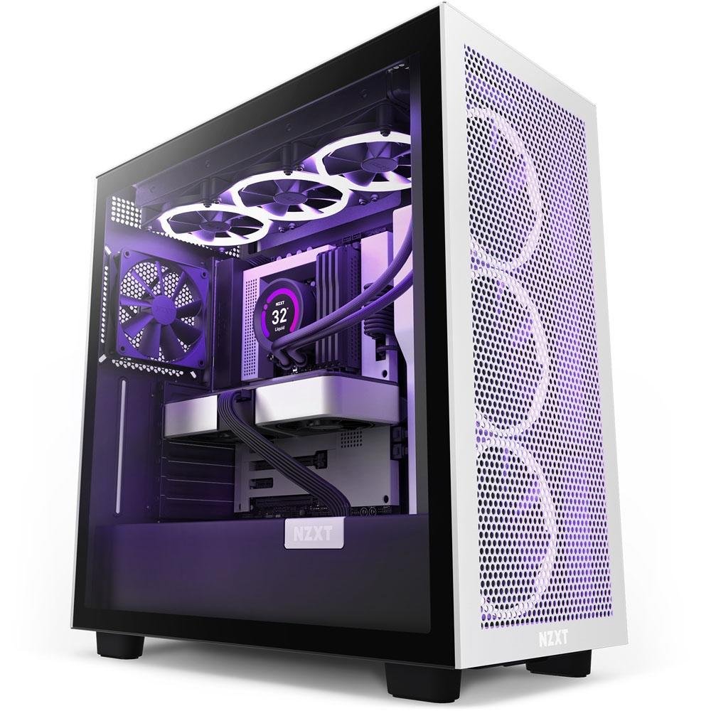 NZXT H7 flow ブラックホワイト Gabinete NZXT H7 Flow Preto e Branco | KaBuM!