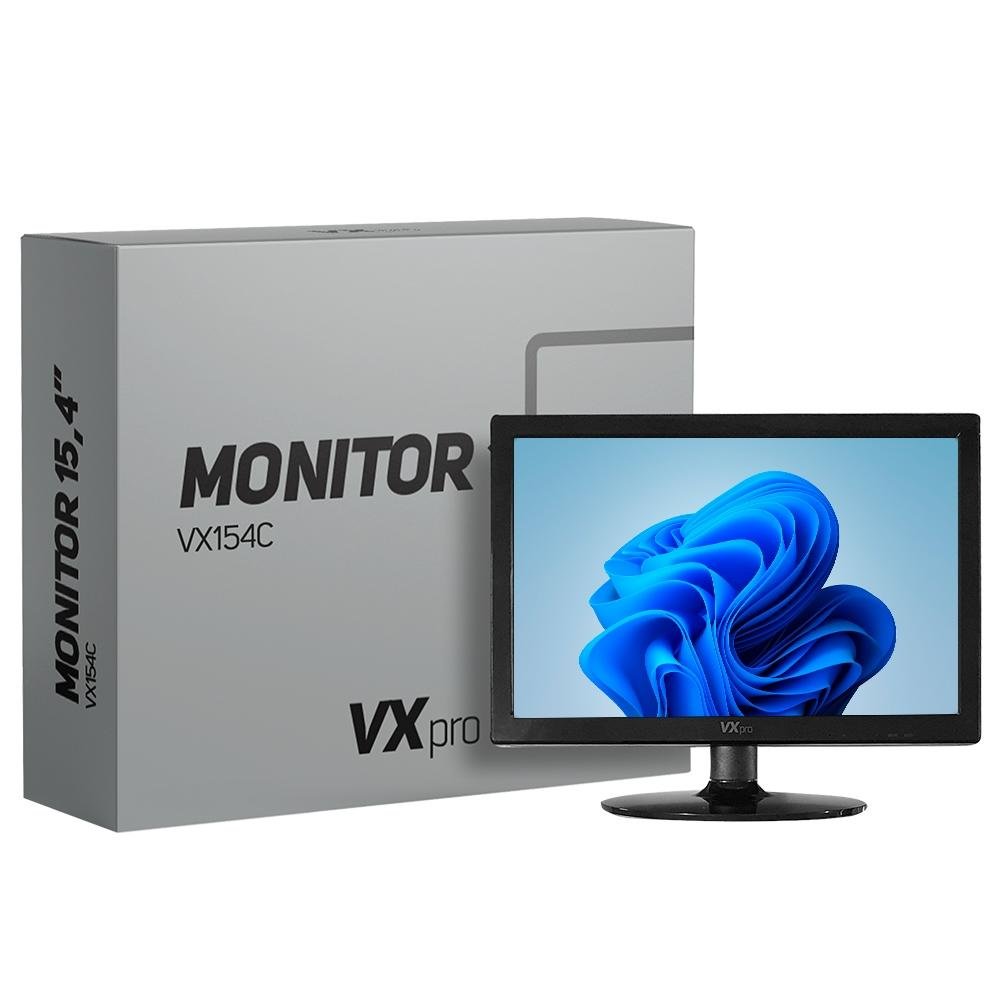Monitor VX Pro 15.4", HD, HDMI e VGA, Preto - VX154X