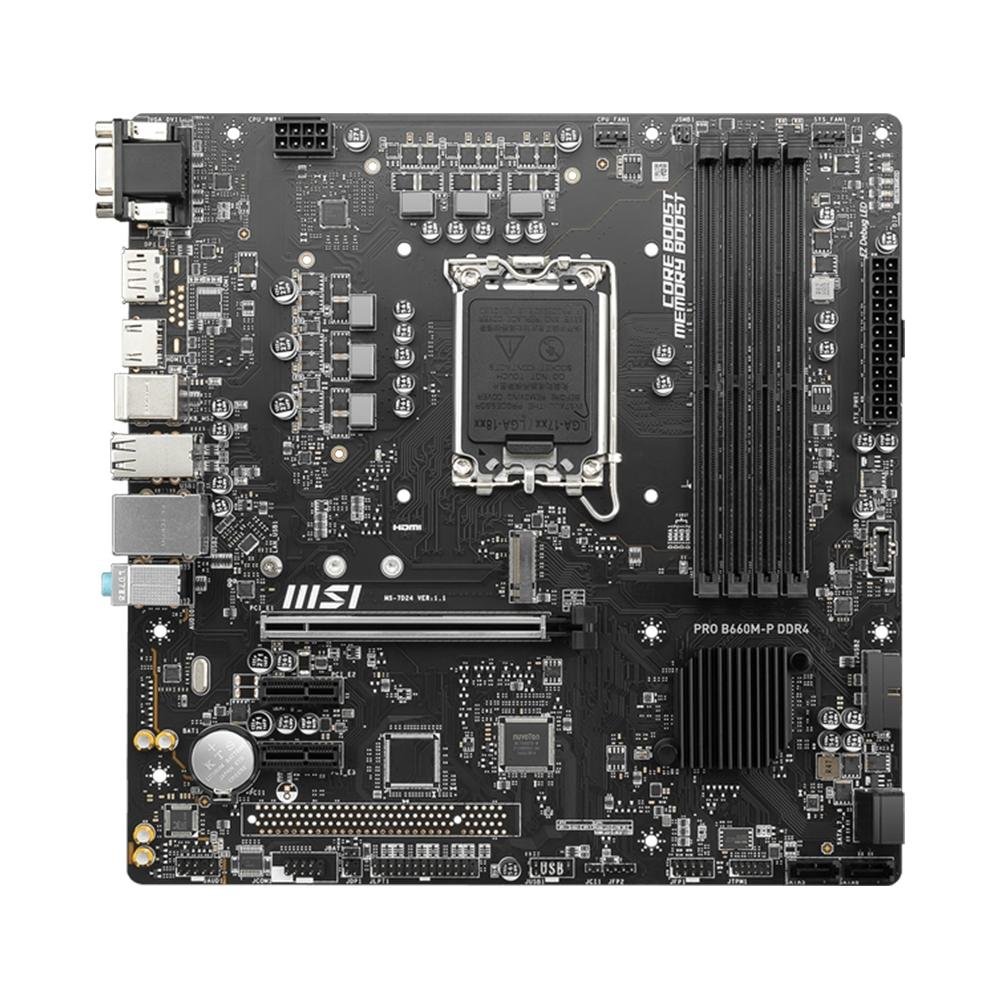 Placa-Mãe MSI, Intel LGA 1700, mATX, DDR4, Preto - PRO B660M-P DDR4