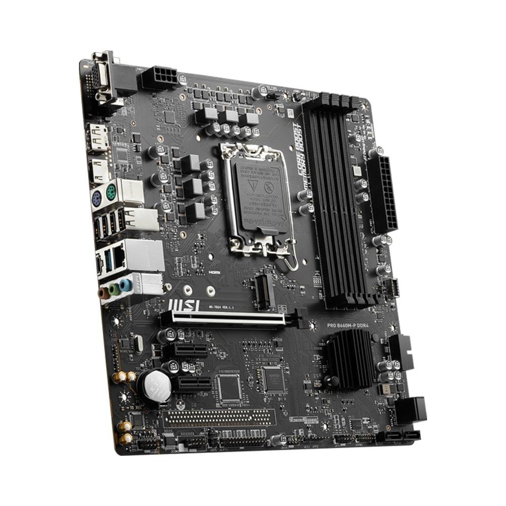 Placa-Mãe MSI, Intel LGA 1700, mATX, DDR4, Preto - PRO B660M-P DDR4