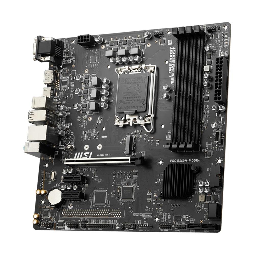 Placa-Mãe MSI, Intel LGA 1700, mATX, DDR4, Preto - PRO B660M-P DDR4