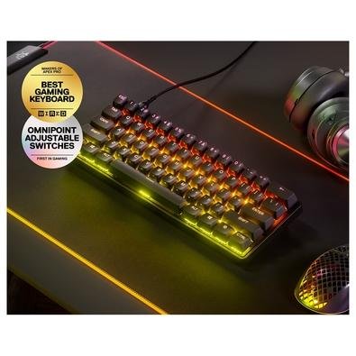 Teclado Magnético Gamer Steelseries Apex Pro Mini, RGB, Switch