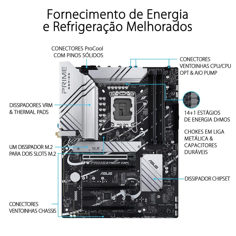 Placa Mãe Asus Prime Z790-P Wi-Fi | KaBuM!