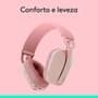 Headset Sem Fio Logitech Zone Vibe 100, Drivers 40 mm, USB, Bluetooth, PC, Mobile, Rosa - 981-001223