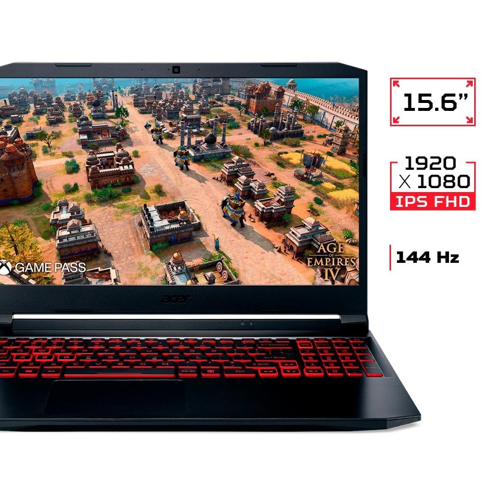 Notebook Gamer Acer Nitro AMD Ryzen 7-5800H, 8GB RAM, GeForce GTX 1650, SSD 1TB, 15.6" FHD, Windows 11, Preto - AN515-45-R4S3 Notebook Gamer Acer Nitro AMD Ryzen 7-5800H, 8GB RAM, GeForce GTX 1650, SSD 1TB, 15.6" FHD, Windows 11, Preto - AN515-45-R4S3