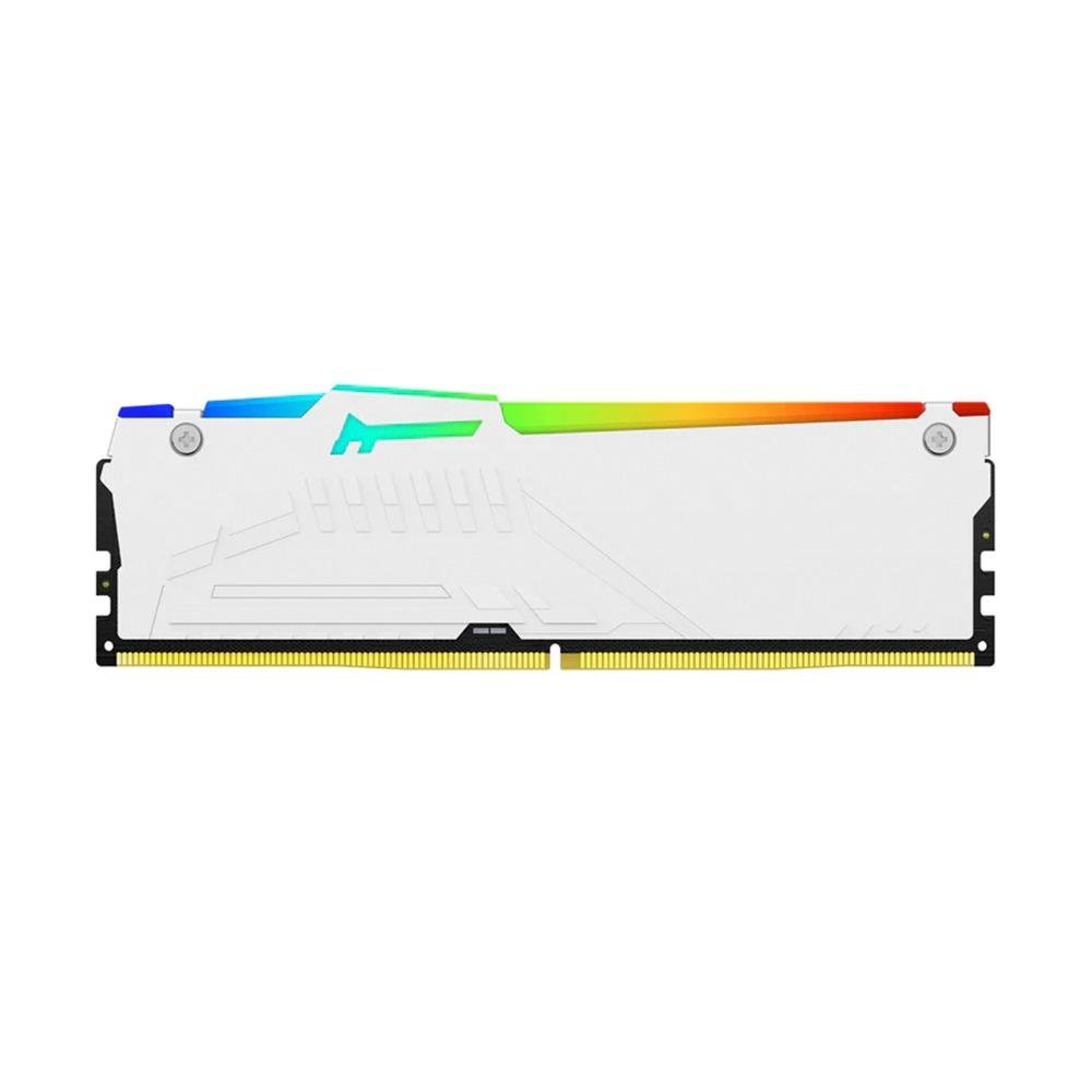 Memória RAM Kingston Fury Beast, RGB, 32GB (2x16GB), 5200MHz, DDR5, CL40, Branco - KF552C40BWAK2-32