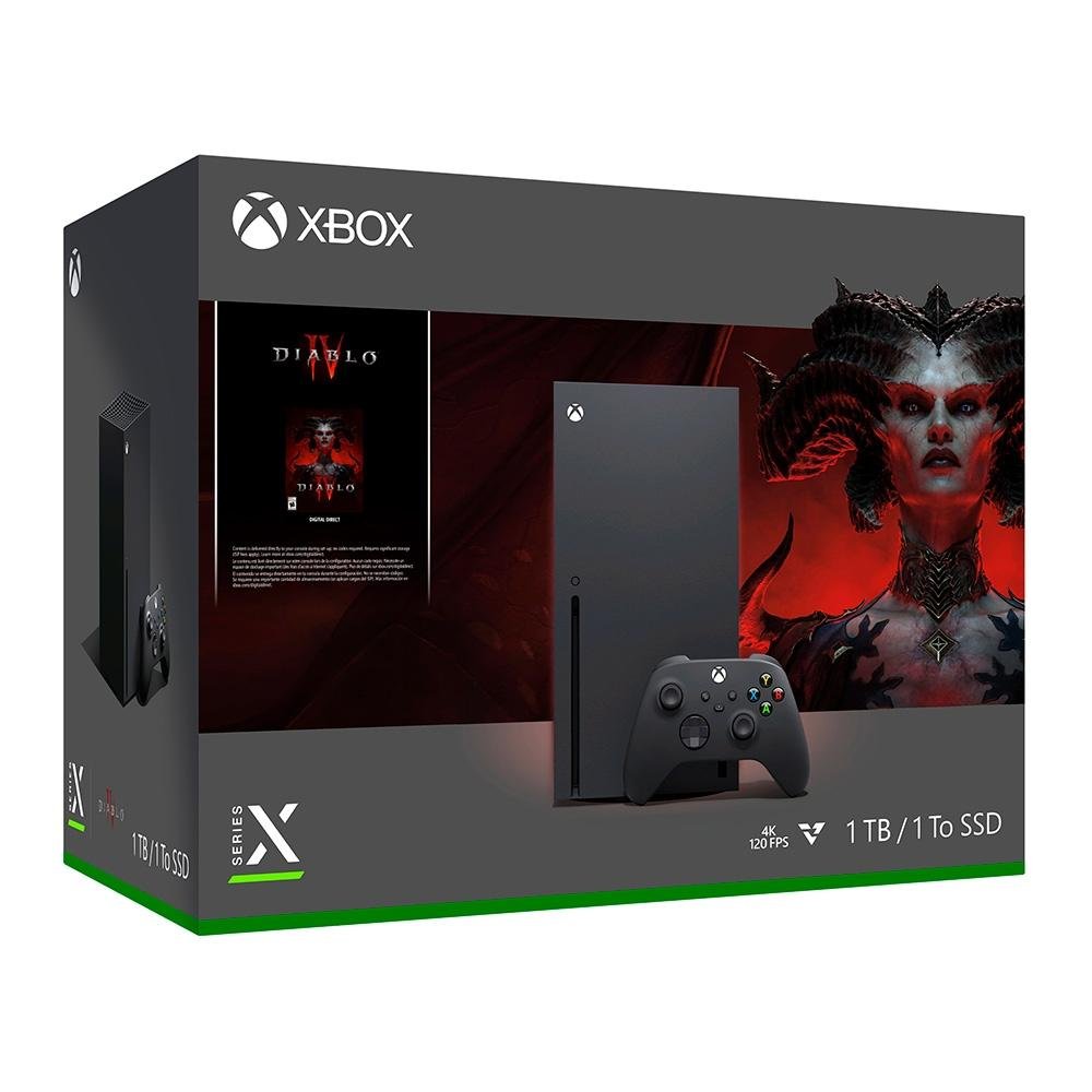 Console Xbox Series X Microsoft Bundle Diablo IV, Preto - RRT-00033 Console Xbox Series X Microsoft Bundle Diablo IV, Preto - RRT-00033