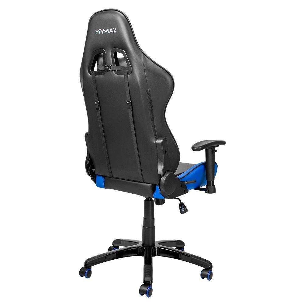 Cadeira Gamer Mymax MX5, Até 150kg, Com Almofadas, Reclinável, Descanso de Braço 2D, Preto e Azul - MGCH-MX5/BL Cadeira Gamer Mymax MX5, Até 150kg, Com Almofadas, Reclinável, Descanso de Braço 2D, Preto e Azul - MGCH-MX5/BL