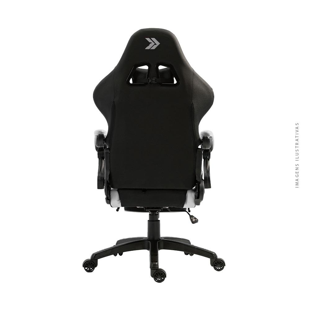 Cadeira Gamer KBM! GAMING Tempest CG500, Preta e Branco, Com Almofadas, Descanso Para Pernas Retrátil, Reclinável - KGCG500PTBR