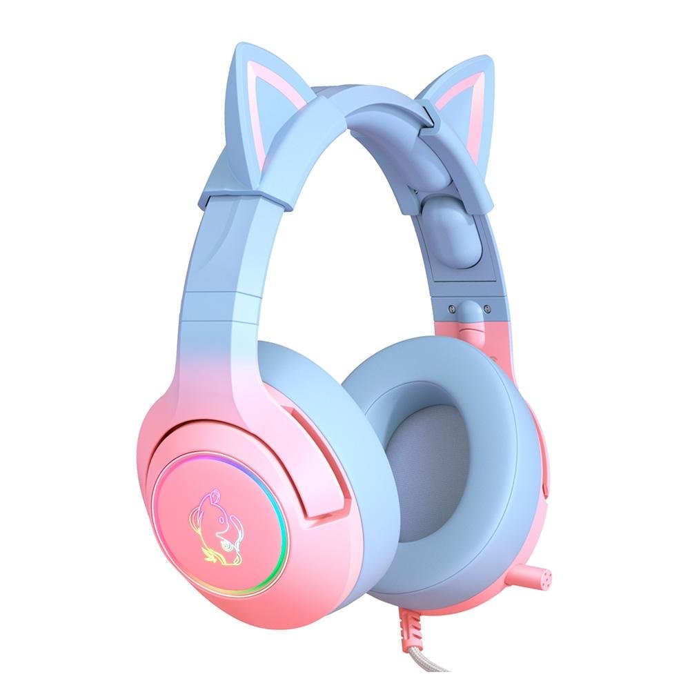 Headset Gamer Onikuma RGB, Som Surround 7.1, Drivers 50mm, Rosa e Azul - K-9-3.5 Headset Gamer Onikuma RGB, Som Surround 7.1, Drivers 50mm, Rosa e Azul - K-9-3.5