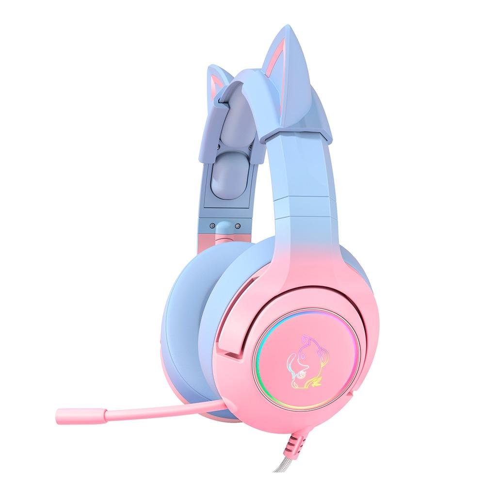 Headset Gamer Onikuma RGB, Som Surround 7.1, Drivers 50mm, Rosa e Azul - K-9-3.5 Headset Gamer Onikuma RGB, Som Surround 7.1, Drivers 50mm, Rosa e Azul - K-9-3.5