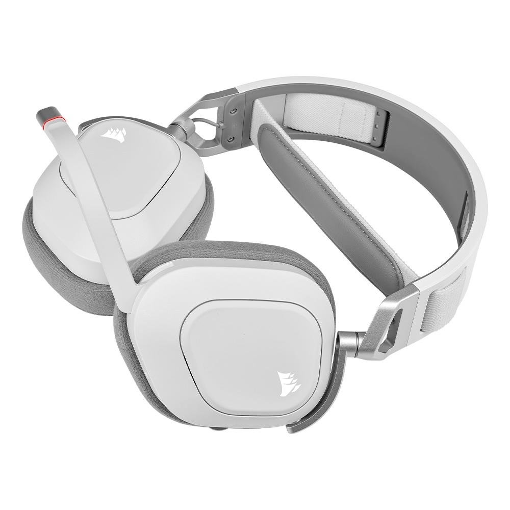 Headset Gamer Sem Fio Corsair HS80 RGB, Dolby Atmos, Drivers 50mm, Wireless, Branco - CA-9011236-NA
