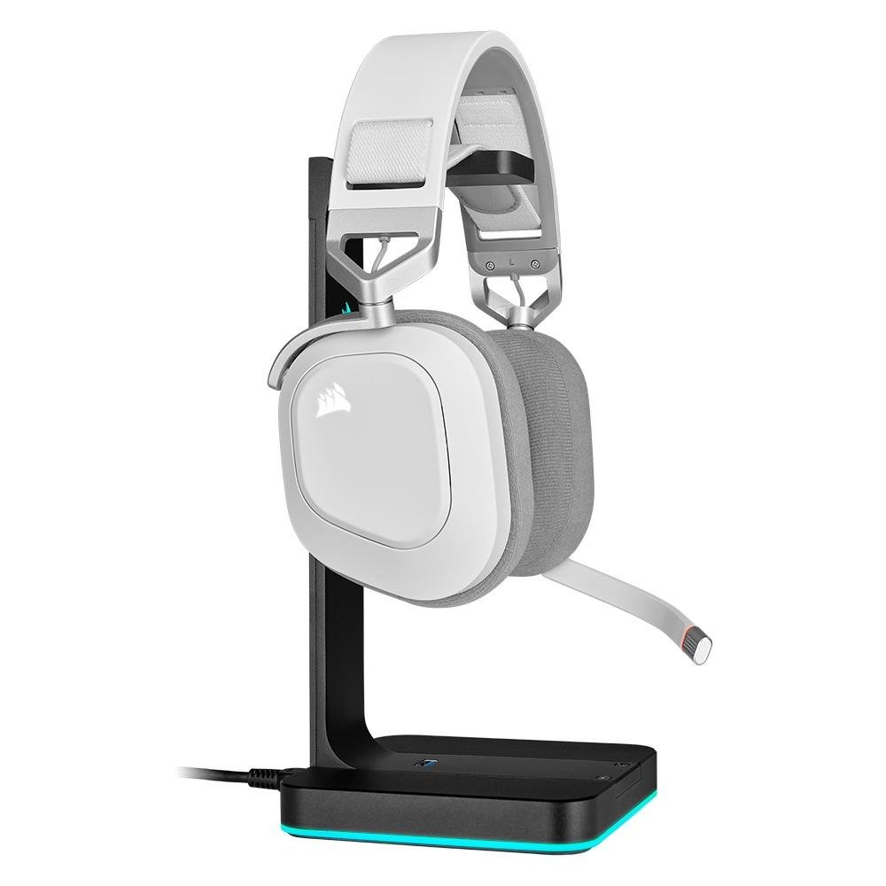 Headset Gamer Sem Fio Corsair HS80 RGB, Dolby Atmos, Drivers 50mm, Wireless, Branco - CA-9011236-NA
