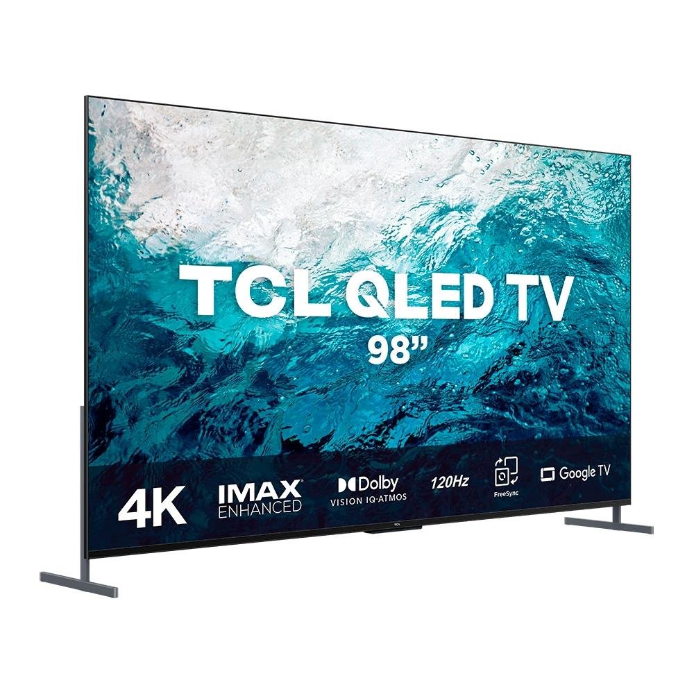 Smart TV TCL 98 Polegadas QLED 4K UHD, 4 HDMI e 2 USB, Google, Alexa, TV Dolby Atmos, Comando de voz a distancia - 98C735