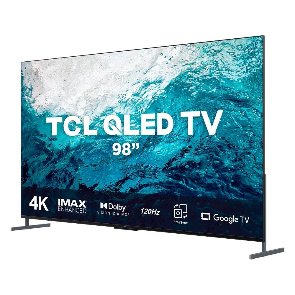 Smart TV TCL 98 Polegadas QLED 4K UHD, 4 HDMI e 2 USB, Google, Alexa, TV Dolby Atmos, Comando de voz a distancia - 98C735