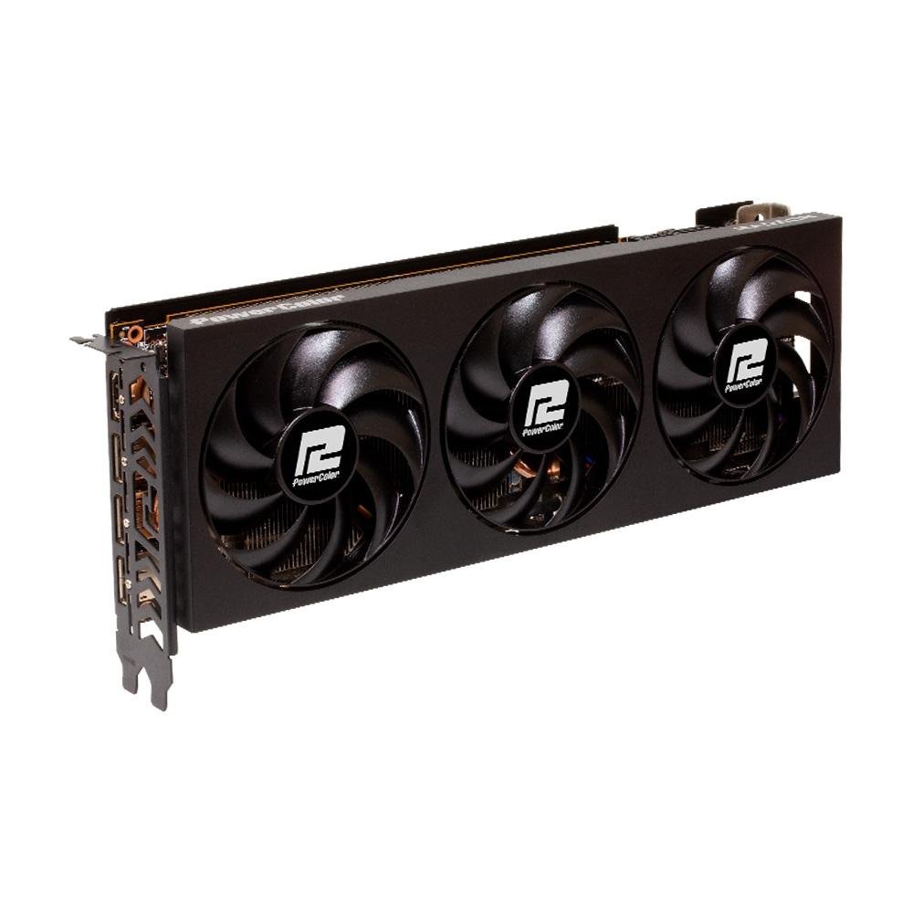 Placa de Vídeo RX 7700 XT Fighter PowerColor AMD Radeon, 12GB GDDR6, Ray Tracing - RX7700XT 12G-F/OC