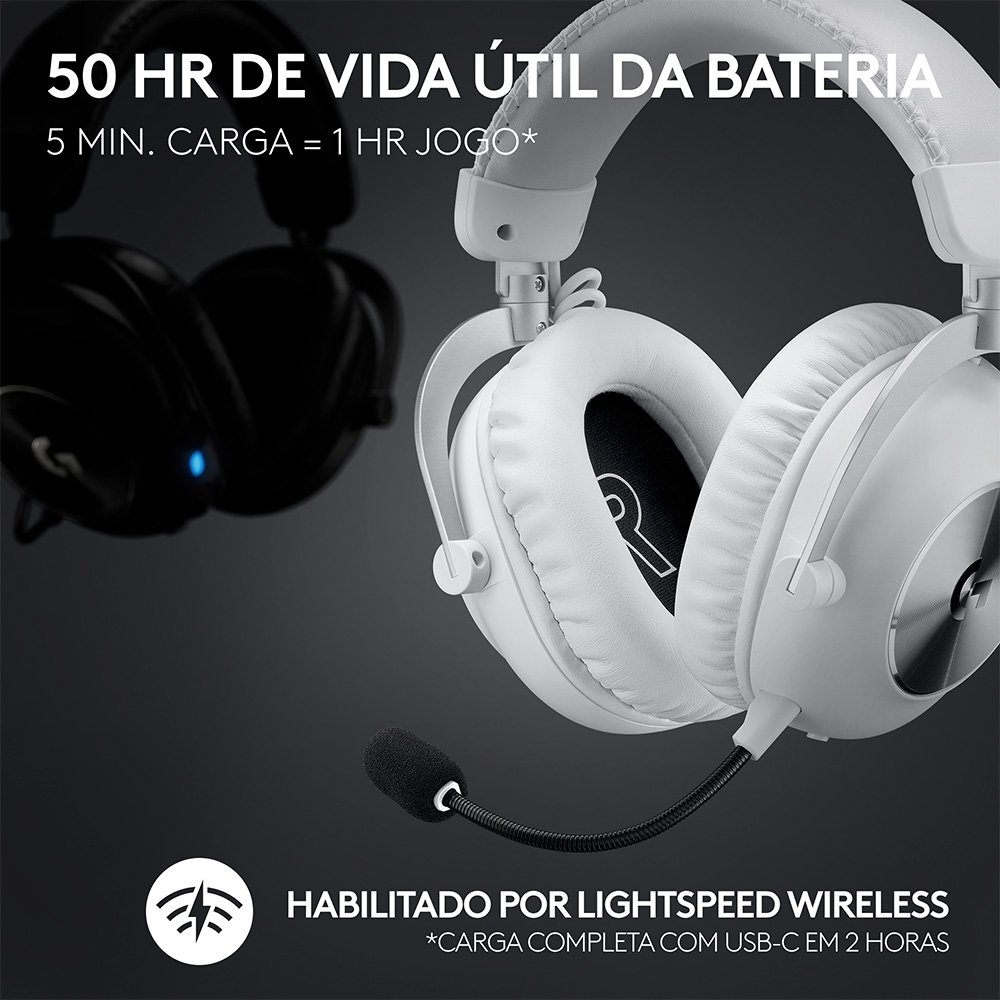 Logicool G PRO X 2 LIGHTSPEED ホワイト Fone Gamer Sem Fio Logitech G Pro X 2 Lightspeed Branco - 981