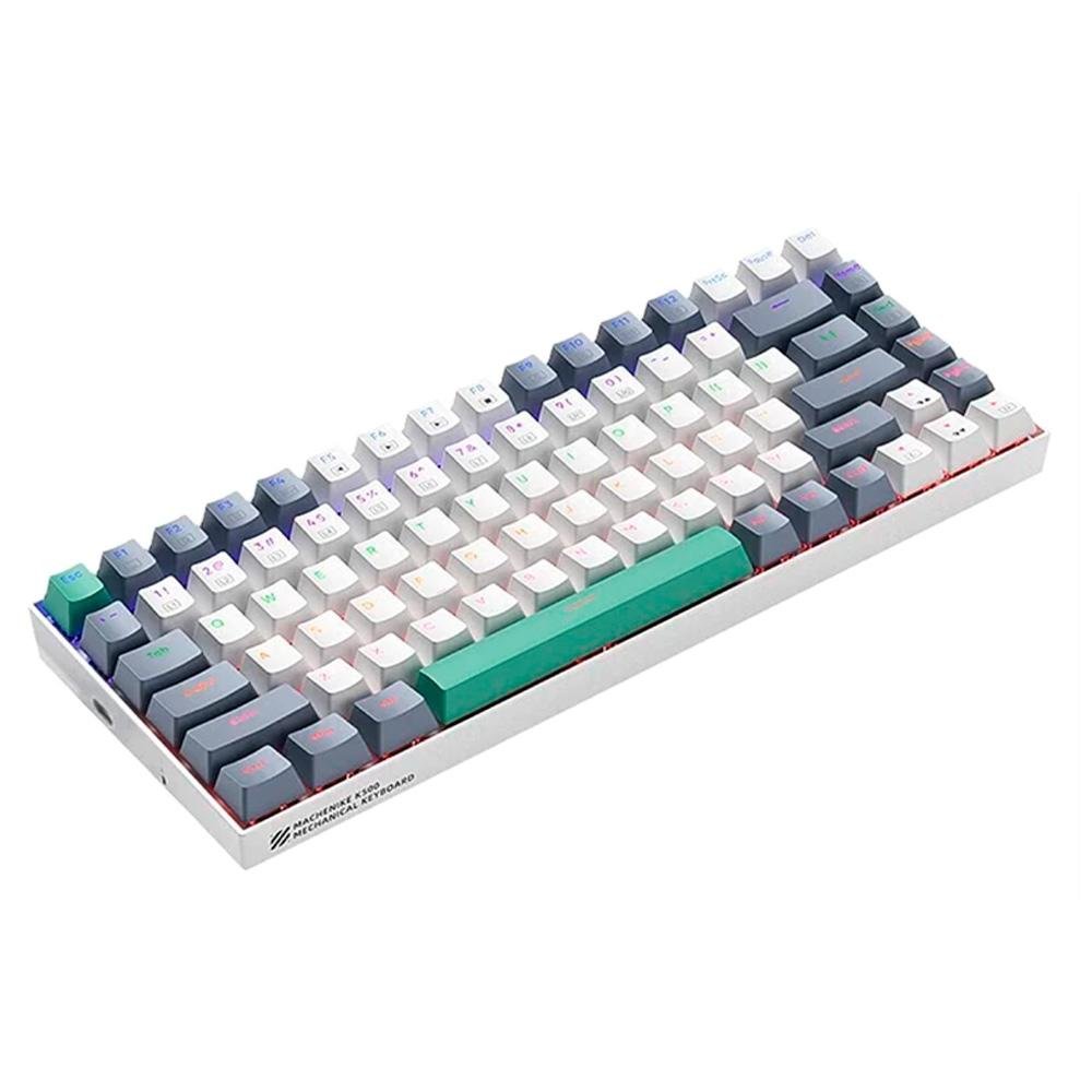 Teclado Mecânico Gamer Machenike K500-B84, RGB, Switch Huano Red, Branco - MAC-K500-B84WR-WW Teclado Mecânico Gamer Machenike K500-B84, RGB, Switch Huano Red, Branco - MAC-K500-B84WR-WW