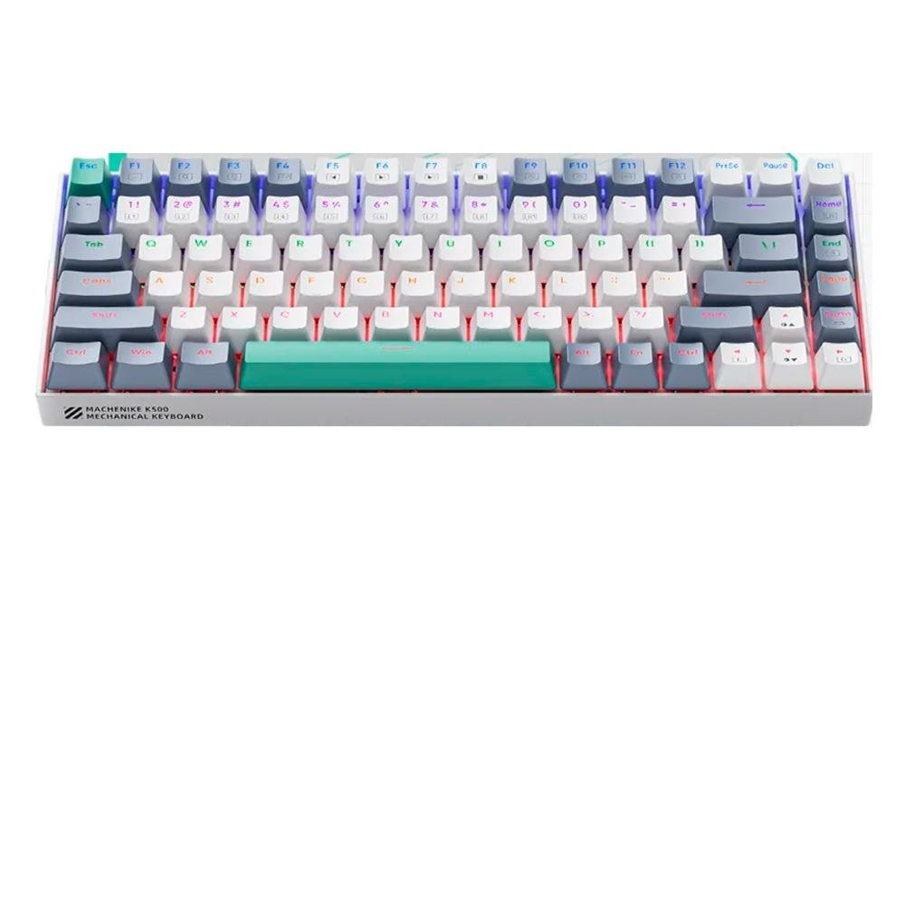 Teclado Mecânico Gamer Machenike K500-B84, RGB, Switch Huano Red, Branco - MAC-K500-B84WR-WW Teclado Mecânico Gamer Machenike K500-B84, RGB, Switch Huano Red, Branco - MAC-K500-B84WR-WW
