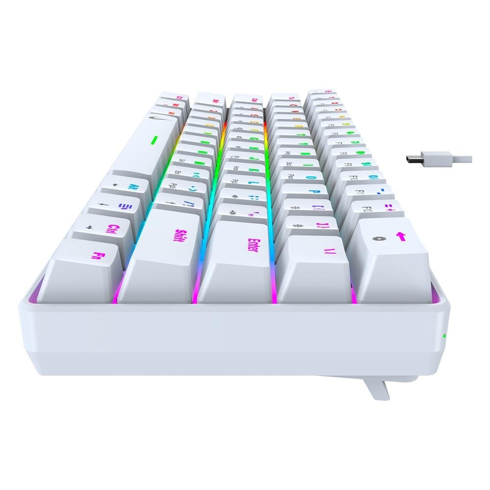 Teclado Mecânico Gamer Rise Mode GM1 White, RGB, Switch Outemu Red - RM-TCM-GM1-WRED