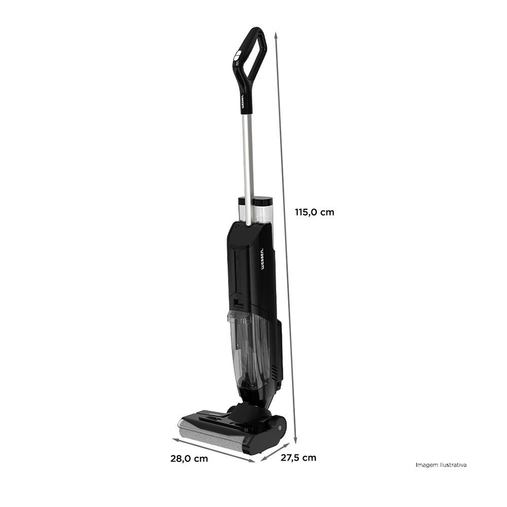 Aspirador Vertical Sem Fio wessen Clean Pro 300, Aspira e Passa Pano, Autolimpante, 4000mAh, Bivolt, Preto - WNAV300PT