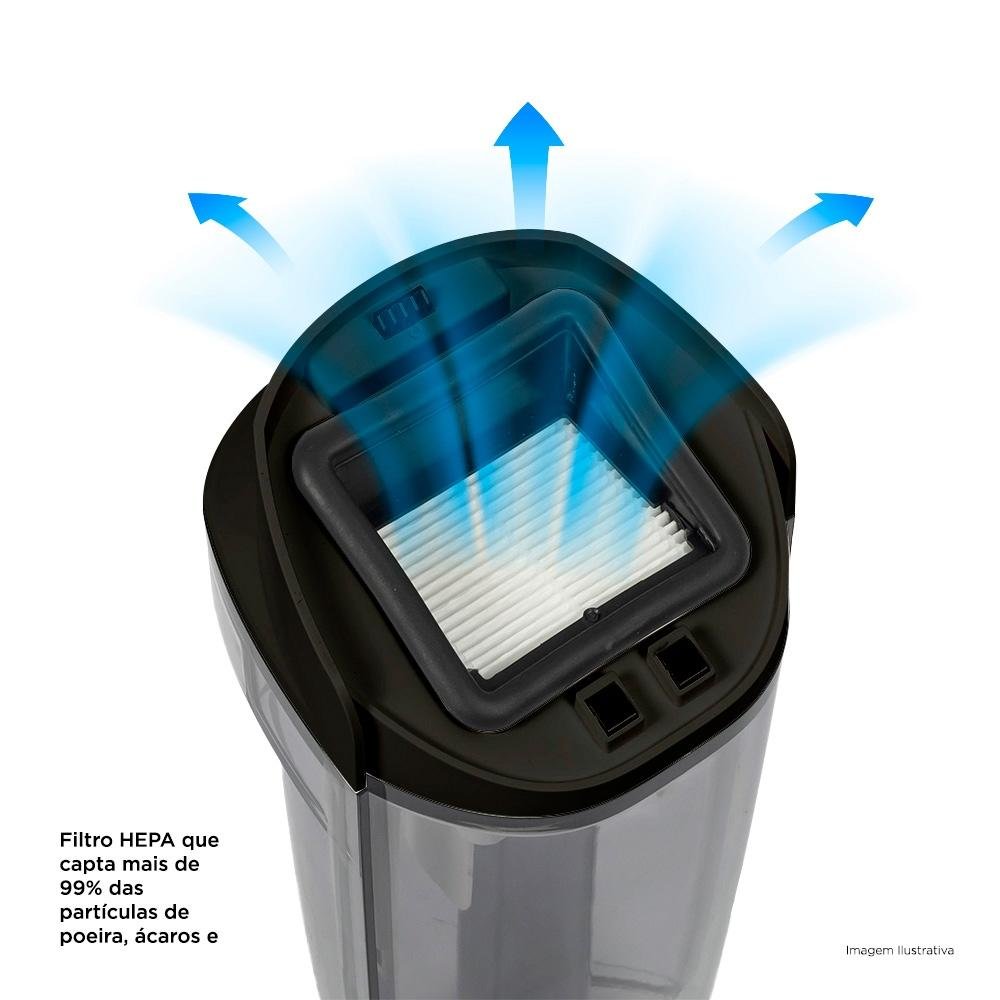 Aspirador Vertical Sem Fio wessen Clean Pro 300, Aspira e Passa Pano, Autolimpante, 4000mAh, Bivolt, Preto - WNAV300PT