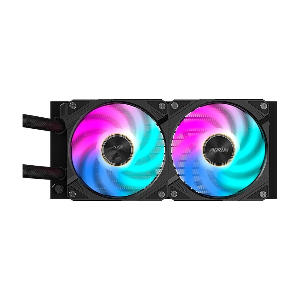 Water Cooler Gigabyte Aorus 240, RGB, 240mm, AMD/Intel, com Display LCD, Preto - GP-AORUS WATERFORCE X II 240