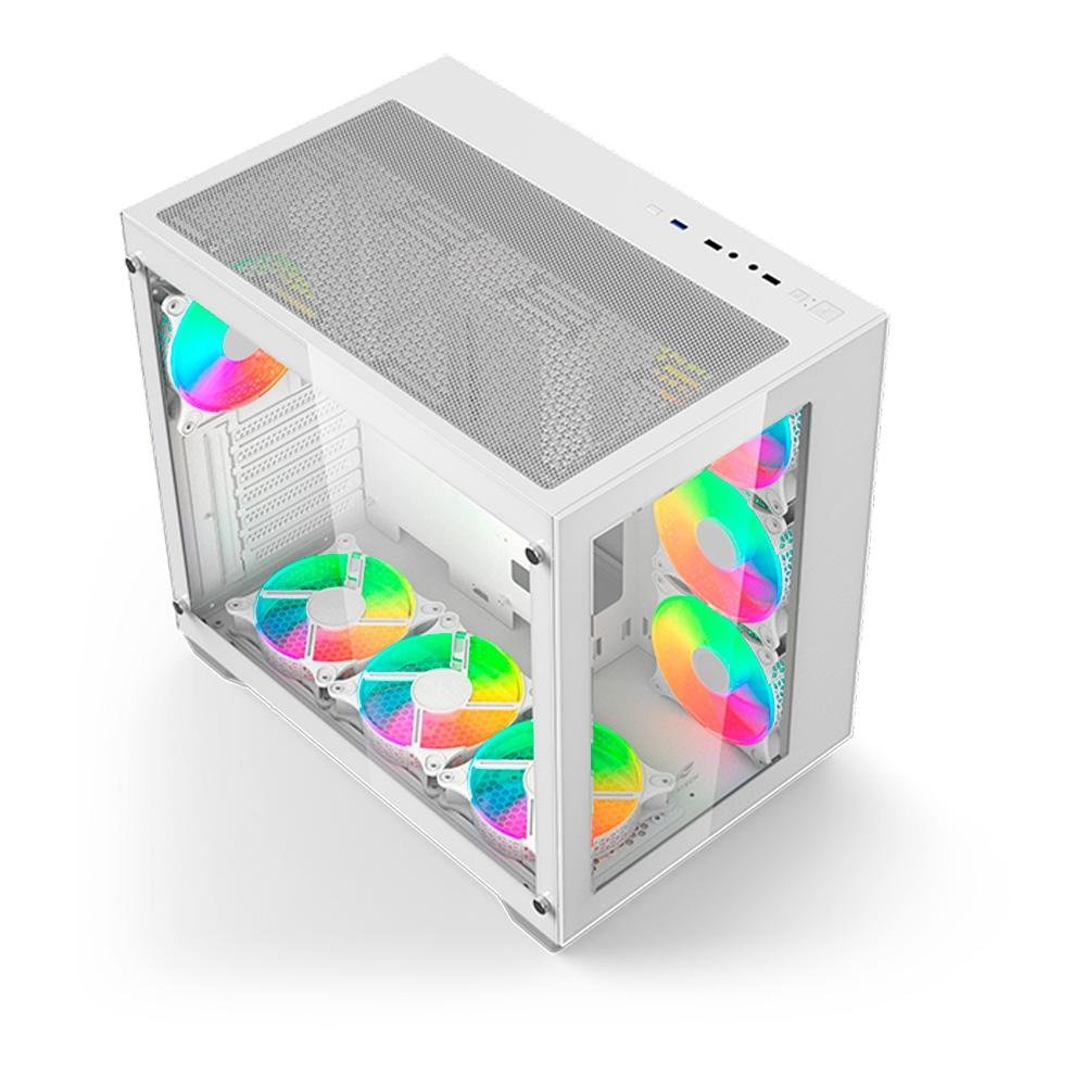 Gabinete Gamer C3Tech Gaming Aquarius MT-G910WH, Mid Tower, ATX, Lateral em Vidro Temperado, Branco - MT-G910WH Gabinete Gamer C3Tech Gaming Aquarius MT-G910WH, Mid Tower, ATX, Lateral em Vidro Temperado, Branco - MT-G910WH