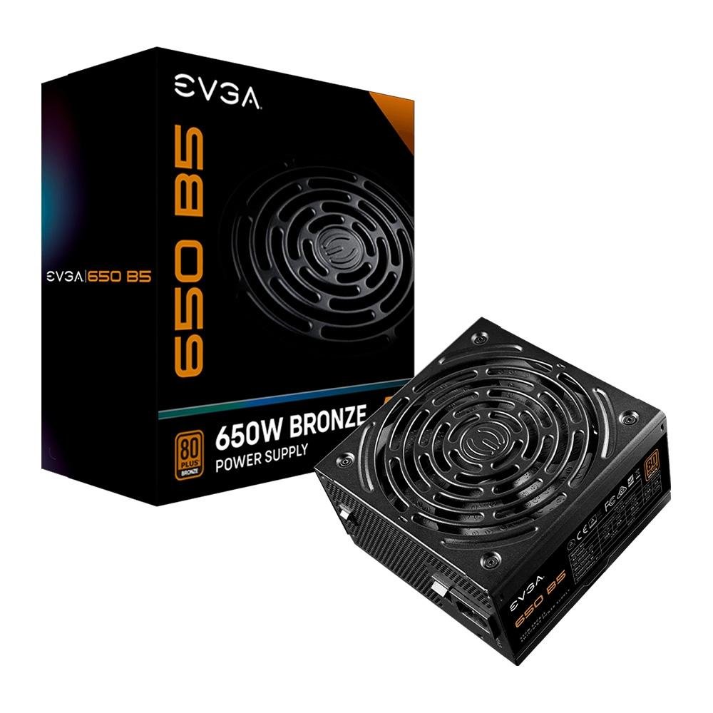 Fonte EVGA 650 B5, 650W, 80 Plus Bronze, Modular, Preto - 220-B5-0650-V1