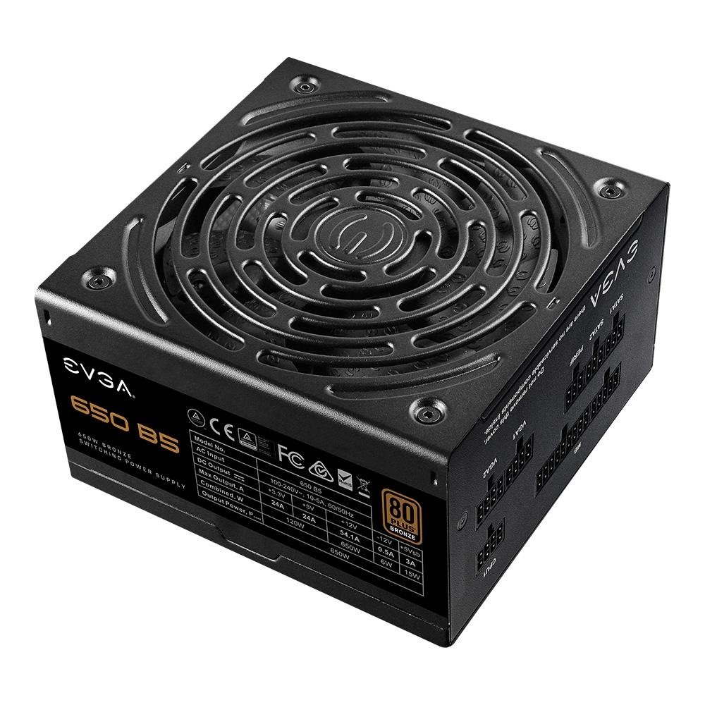 Fonte EVGA 650 B5, 650W, 80 Plus Bronze, Modular, Preto - 220-B5-0650-V1
