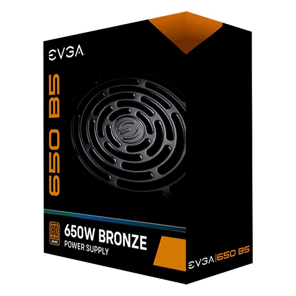 Fonte EVGA 650 B5, 650W, 80 Plus Bronze, Modular, Preto - 220-B5-0650-V1