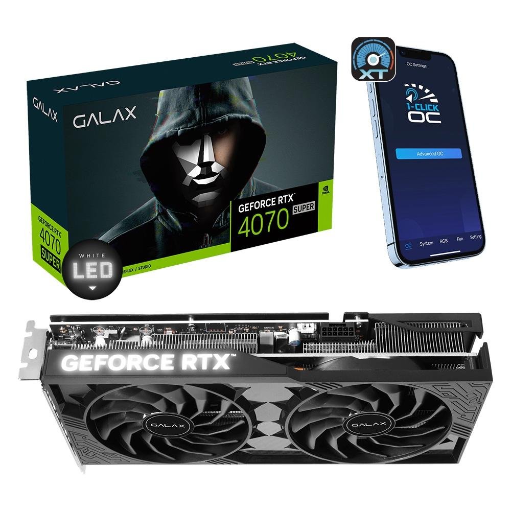 グラフィックボード・グラボ・ビデオカード GALAX RTX 4070 SUPER 1-Click OC 2X Placa de vídeo RTX 4070 SUPER 1-Click OC 2X Galax