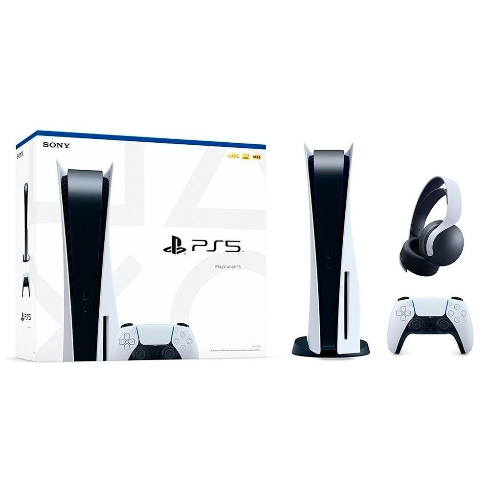Console Playstation5 Sony + Headset Pulse | KaBuM!