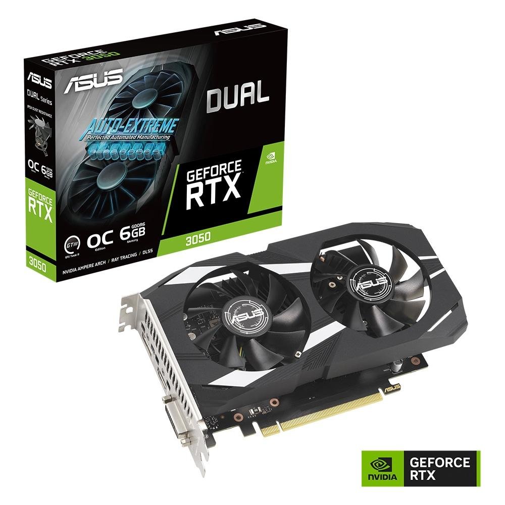 グラフィックボード・グラボ・ビデオカード ASUS DUAL-RTX3050-O6G GEFORCE RTX3050 6G Placa de Vídeo RTX 3050 ASUS O6G | KaBuM!