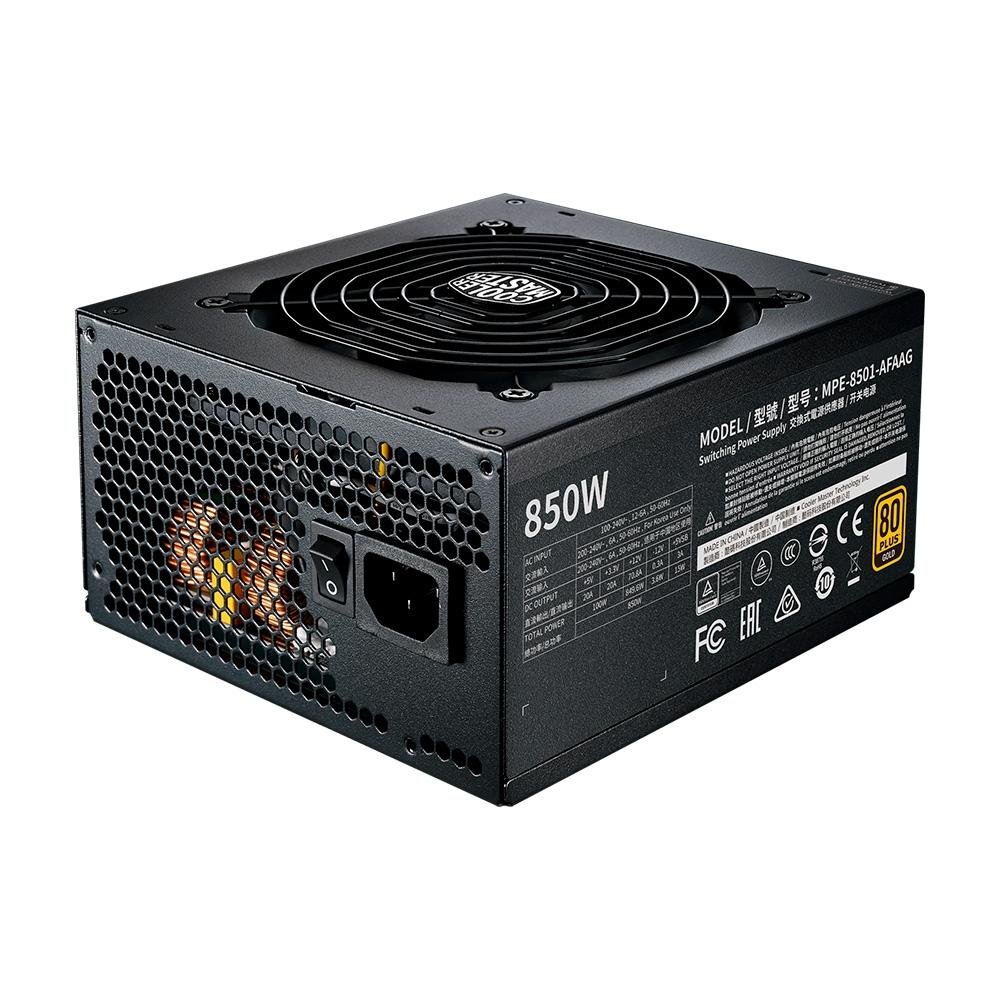 Fonte Cooler Master 850W, 80 Plus Gold, Modular, PFC Ativo, Bivolt, Sem Cabo, Branco - MPE-8501-AFAAG-GWO