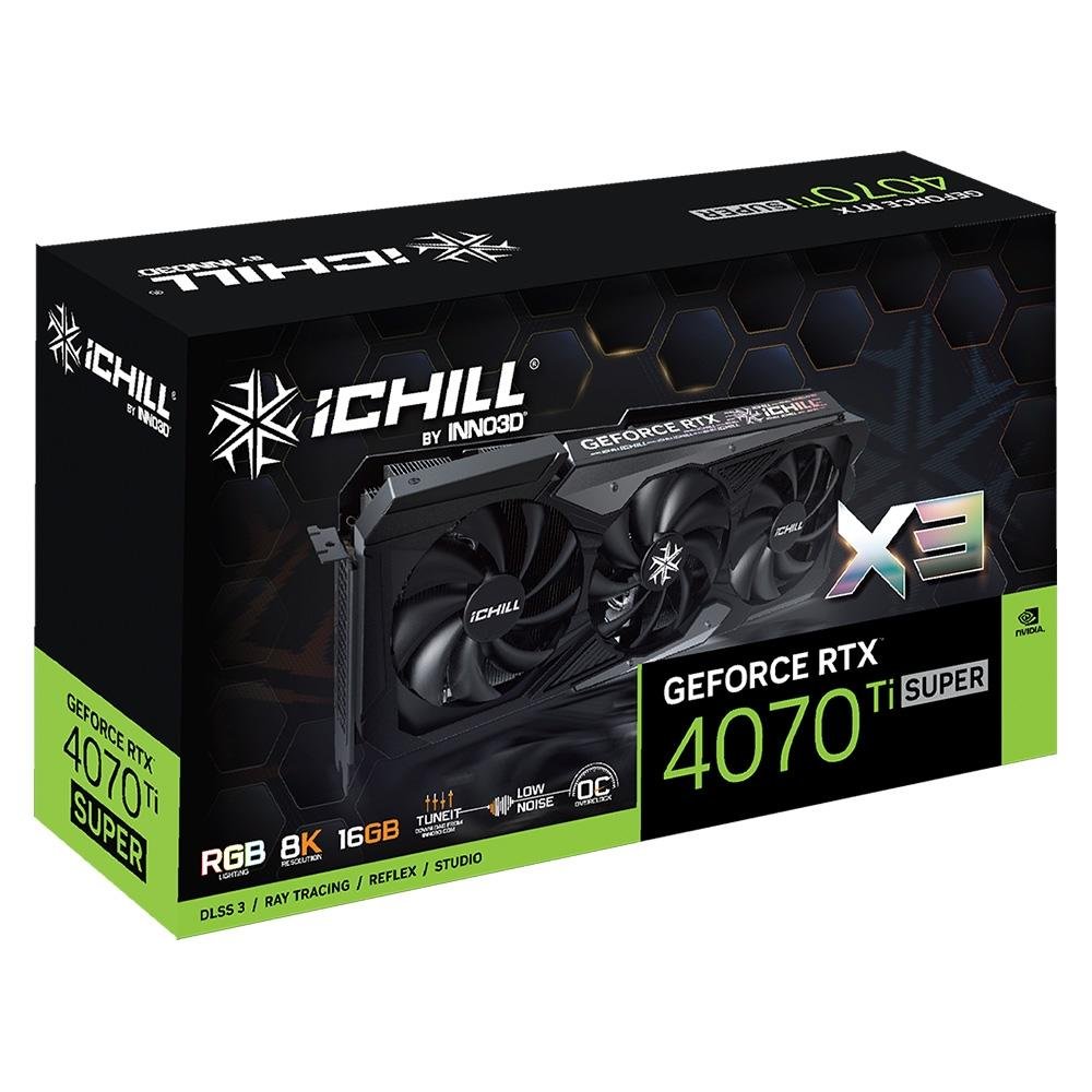 Placa de Vídeo RTX 4070 TI Super Ichill X3 | KaBuM