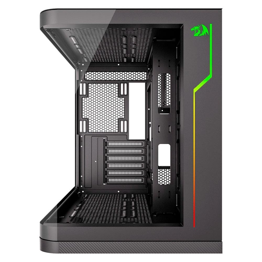 Gabinete Gamer Redragon Wideload Extreme, Mid Tower, ATX, Lateral e Frontal em Vidro Temperado Curvo, Preto - CA-605B