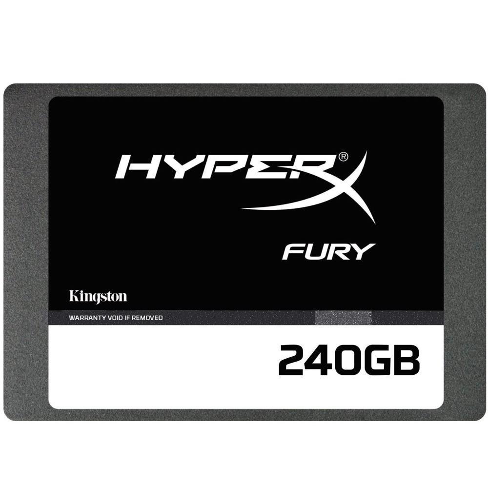 SSD Kingston HyperX Fury 2.5´ 240GB SATA III 6Gb/s Leituras: 500MB/s e Gravações: 500MB/s - SHFS37A/240G