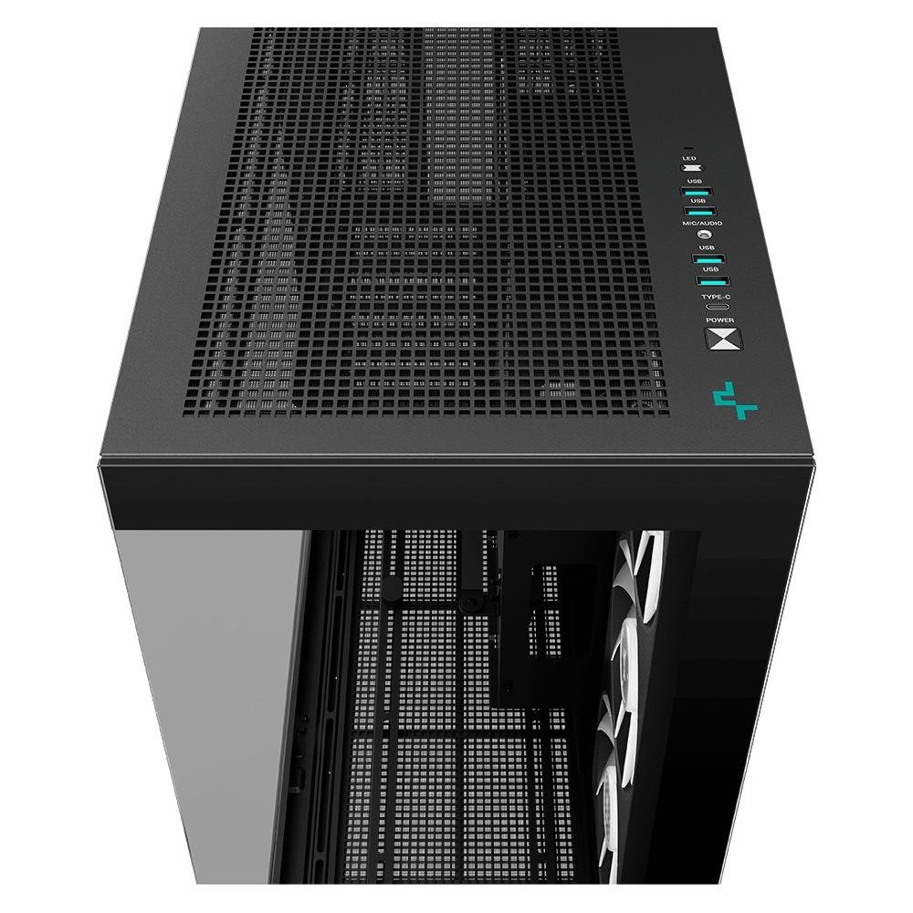 Gabinete Gamer Deepcool CH 780, Full Tower, E-ATX, Lateral e Frente em Vidro Temperado, Kit Cooler Fan ARGB, Preto - R-CH780-BKADE41-G-1 Gabinete Gamer Deepcool CH 780, Full Tower, E-ATX, Lateral e Frente em Vidro Temperado, Kit Cooler Fan ARGB, Preto - R-CH780-BKADE41-G-1