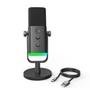 Microfone Dinâmico Gamer Fifine Ampligame, RGB, Cardióide, USB-C, Anti-Ruído, Para Streaming, Preto - AM8