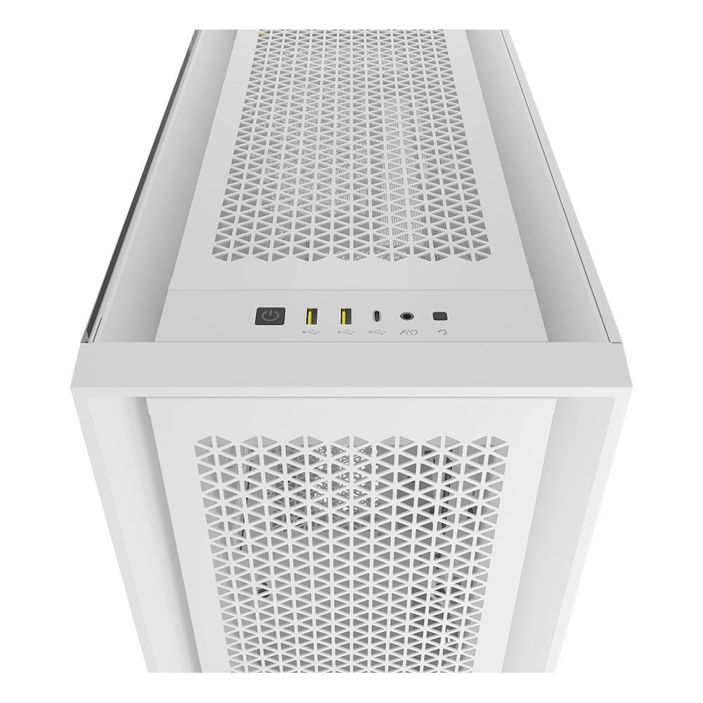 Gabinete Gamer Corsair 5000D AIRFLOW CORE Tempered Glass Mid-Tower, Branco - CC-9011262-WW